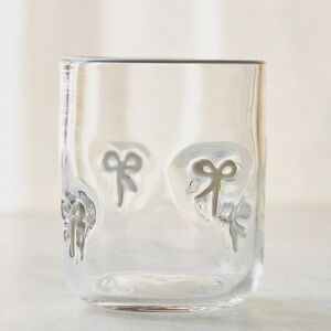 Set of 4 White Bow Anthropologie Icon Juice Glasses